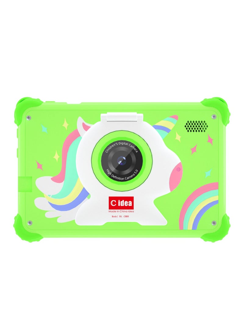 C idea CM88 WiFi Kids Smart Tablet Shockproof Edges With Built-in Stand 7-inch Display 8GB RAM + 256GB ROM Android Bluetooth Educational Kids Learning Games For Children Surprise Gifts-Green - Image 3
