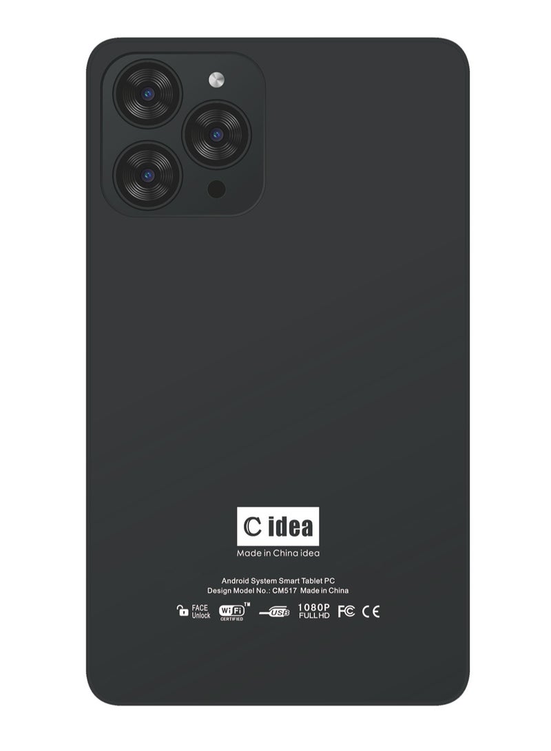 C idea CM517 Smart Tablet PC with Stylus 7-Inch IPS Touch Screen 8GB RAM 256GB ROM Android Wi-Fi GPS Bluetooth Dual Camera Single SIM 5G LTE Kids Learning Tab - Black - Image 3