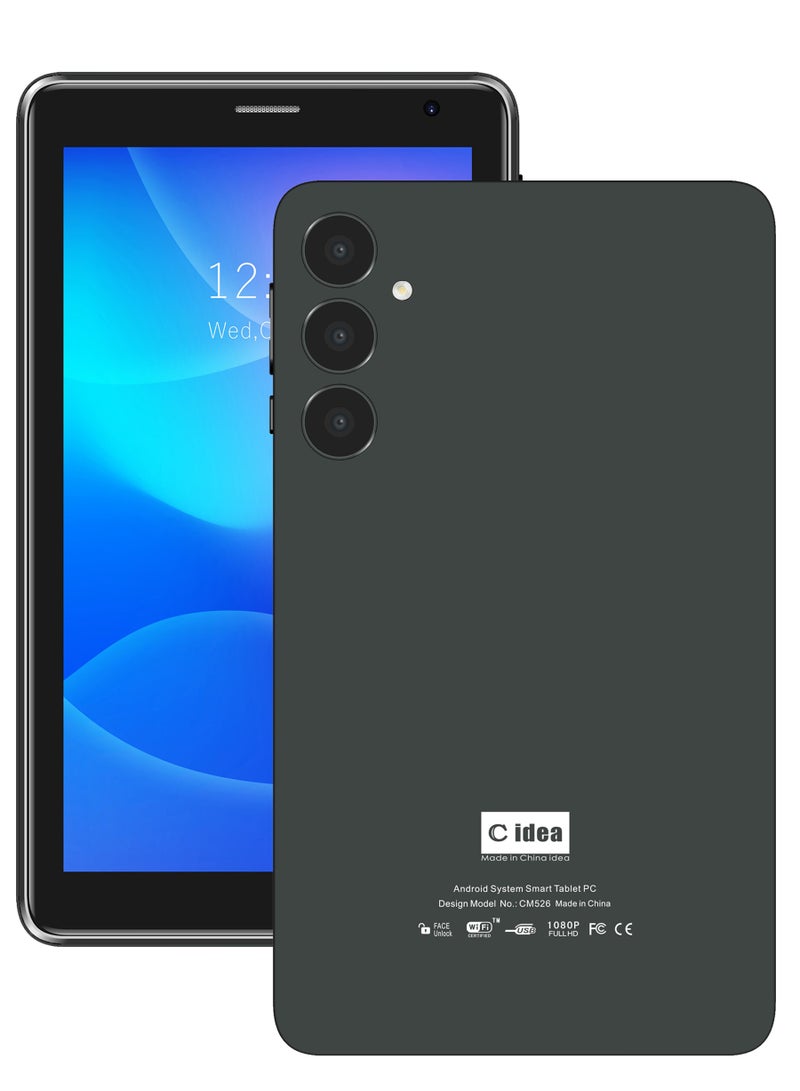 C idea CM526 7-Inch Smart Tablet PC with Stylus 8GB RAM 256GB ROM Dual Camera Single SIM 5G LTE Wi-Fi GPS Android Tablet for Kids– Black - Image 2