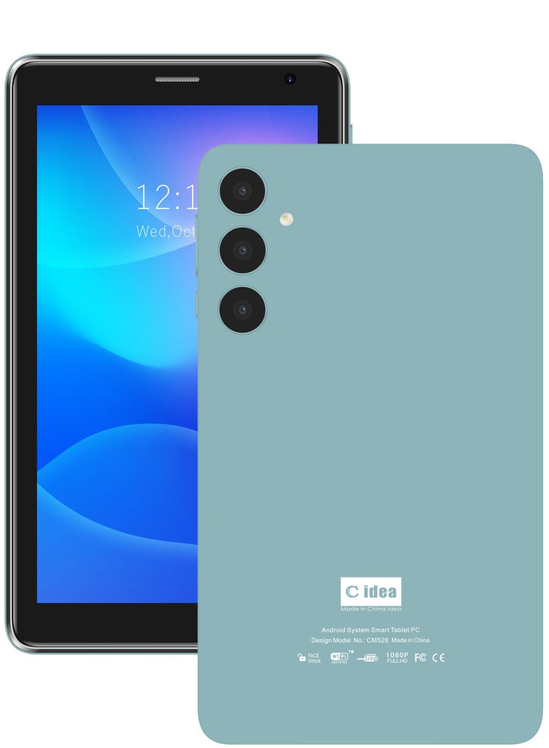 C idea CM526 7-Inch Smart Tablet PC with Stylus 8GB RAM 256GB ROM Dual Camera Single SIM 5G LTE Wi-Fi GPS Android Tablet for Kids– Blue - Image 1