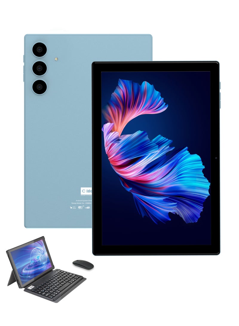 C idea CM8600 Plus 10-Inch IPS Smart Tablet PC with Stylus Keyboard & Mouse 8GB RAM 1TB ROM Dual Camera Single SIM 5G LTE Wi-Fi GPS Android 15 Tablet For Boys and Girls – Blue - Image 1
