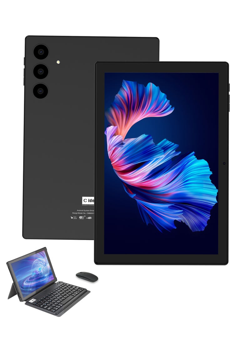 C idea CM8600 Plus 10-Inch IPS Smart Tablet PC with Stylus Keyboard & Mouse 8GB RAM 1TB ROM Dual Camera Single SIM 5G LTE Wi-Fi GPS Android 15 Tablet For Boys and Girls – Black - Image 1