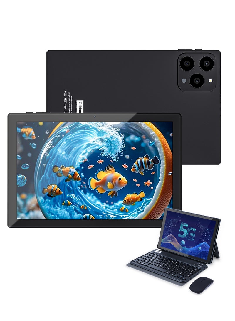 C idea CM8700 Plus 10-Inch IPS Smart Tablet PC with Stylus Keyboard & Mouse 8GB RAM 1TB ROM Dual Camera Single SIM 5G LTE Wi-Fi GPS Android 15 Tablet For Boys and Girls– Black - Image 1