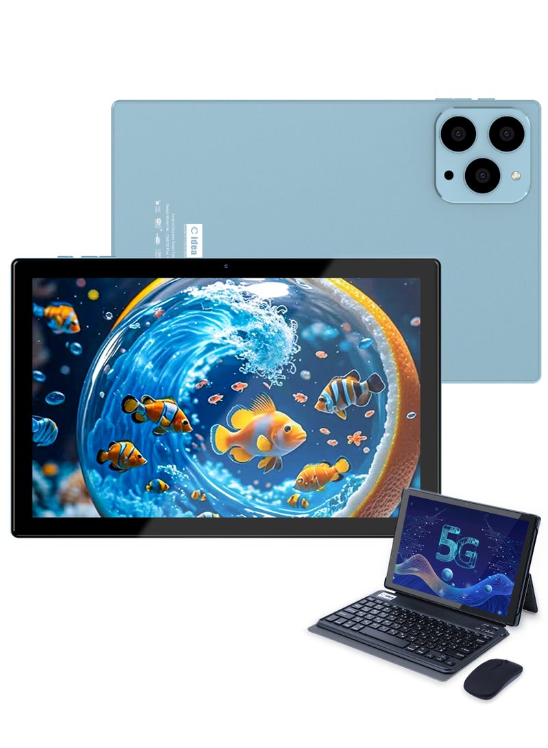 سي آيديا CM8700 Plus 10-Inch IPS Smart Tablet PC with Stylus Keyboard & Mouse 8GB RAM 1TB ROM Dual Camera Single SIM 5G LTE Wi-Fi GPS Android 15 Tablet For Boys and Girls– Blue - Image 1