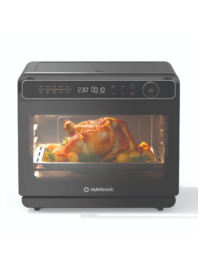 نيوتري كوك Steam Oven – Stainless Steel 304, Rapid Steam Cooking, 10 Smart Cooking Programs (Air Fry, Bake, Roast, Steam And More), 3D Heating Technology, Easy to Clean, 2-Year Warranty 24 L 2200 W ST330 Black - Image 1