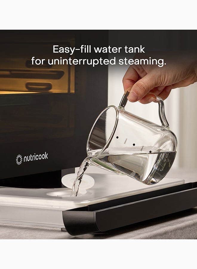 نيوتري كوك فرن بخاري – ستانلس ستيل 304، طهي بخاري سريع، 10 برامج طهي ذكية (قلي هوائي، خبز، شواء، بخار والمزيد)، تقنية تسخين ثلاثية الأبعاد، سهل التنظيف، ضمان لمدة سنتين - Image 4