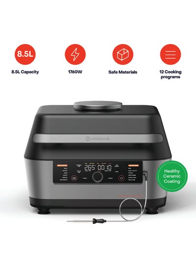 nutricook 3-in-1 Grill, Multicooker And Airfryer – Smart Perfect Cook System, Sizzle Max Technology, 6 Cooking Methods, Healthy Ceramic Coating, One