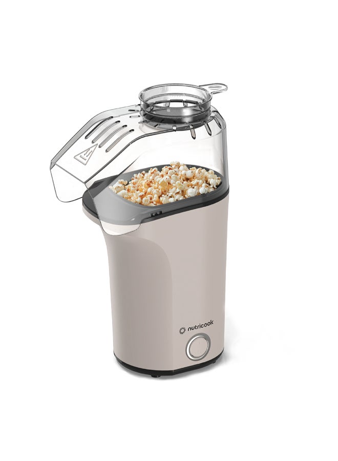 نيوتري كوك Air Popcorn Maker – Makes 16 Cups, Oil-Free Healthy Snacking, Compact And Lightweight, Built-In Measuring Cup And Butter Melter, One-Touch Quick Operation, 2-Year Warranty 3.7 L 1400 W PM150ME Beige - Image 1