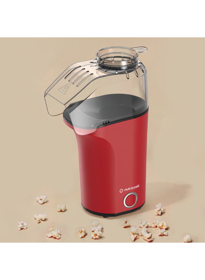 nutricook Air Popcorn Maker – Makes 16 Cups, Oil-Free Healthy Snacking, Compact And Lightweight, Built-In Measuring Cup And Butter Melter, One-Touch Quick Operation, 2-Year Warranty 3.7 L 1400 W NC-PM150R Red - Image 3