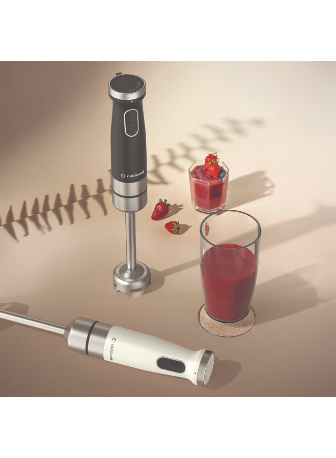 نيوتري كوك خلاط يدوي أساسي 1200 واط محرك تيار مستمر مع 20 سرعة متغيرة، كوب سعة 600 مل، مقبض مريح، عمود وشفرة من الفولاذ المقاوم للصدأ، أجزاء قابلة للفك آمنة في غسالة الصحون، بيج، ضمان لمدة سنتين - Image 3