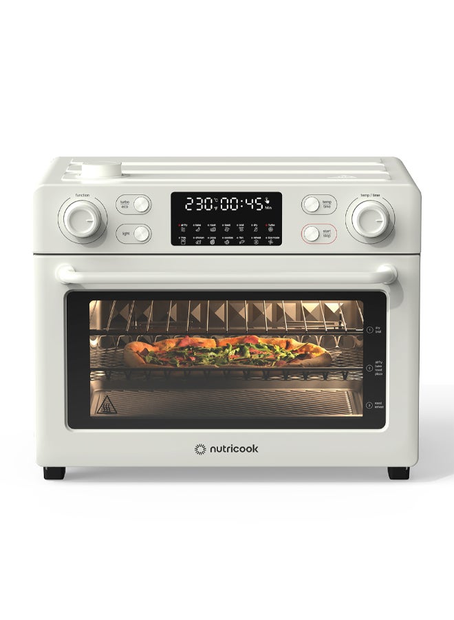 نيوتري كوك Air Fryer + Toaster Oven – 30L Stainless Steel Oven with Rotisserie, Steam-Infused Cooking, 12 Smart Programs, Dual Fan Speeds, 6 Heating Elements, Crystal-Clear Window, 2-Year Warranty 30 L 1700 W AFTO330 Beige - Image 1