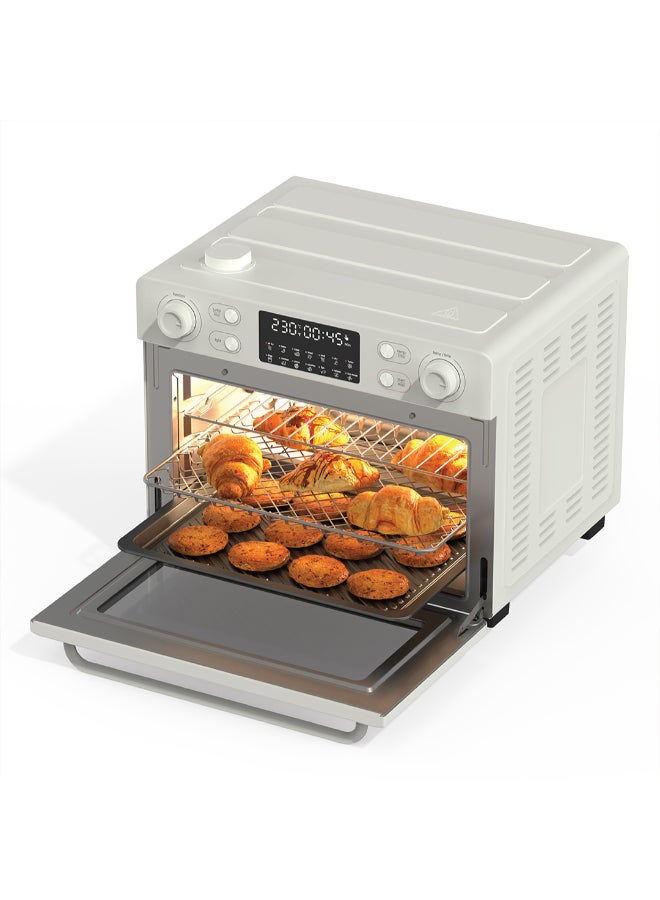نيوتري كوك Air Fryer + Toaster Oven – 30L Stainless Steel Oven with Rotisserie, Steam-Infused Cooking, 12 Smart Programs, Dual Fan Speeds, 6 Heating Elements, Crystal-Clear Window, 2-Year Warranty 30 L 1700 W AFTO330 Beige - Image 2