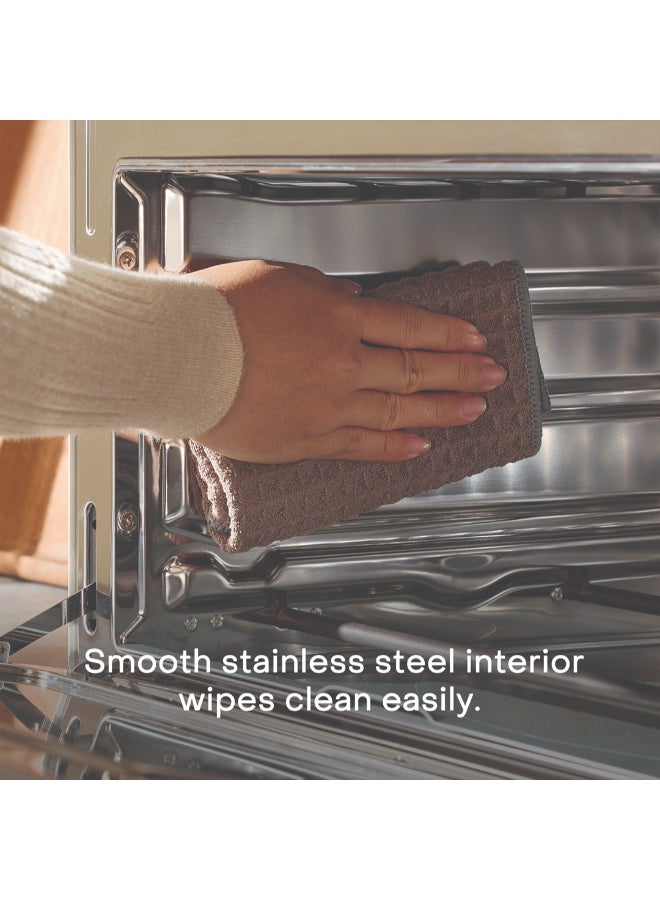 nutricook Air Fryer + Toaster Oven – 30L Stainless Steel Oven with Rotisserie, Steam-Infused Cooking, 12 Smart Programs, Dual Fan Speeds, 6 Heating Elements, Crystal-Clear Window, 2-Year Warranty 30 L 1700 W NC-AFTO330BG Beige - Image 4