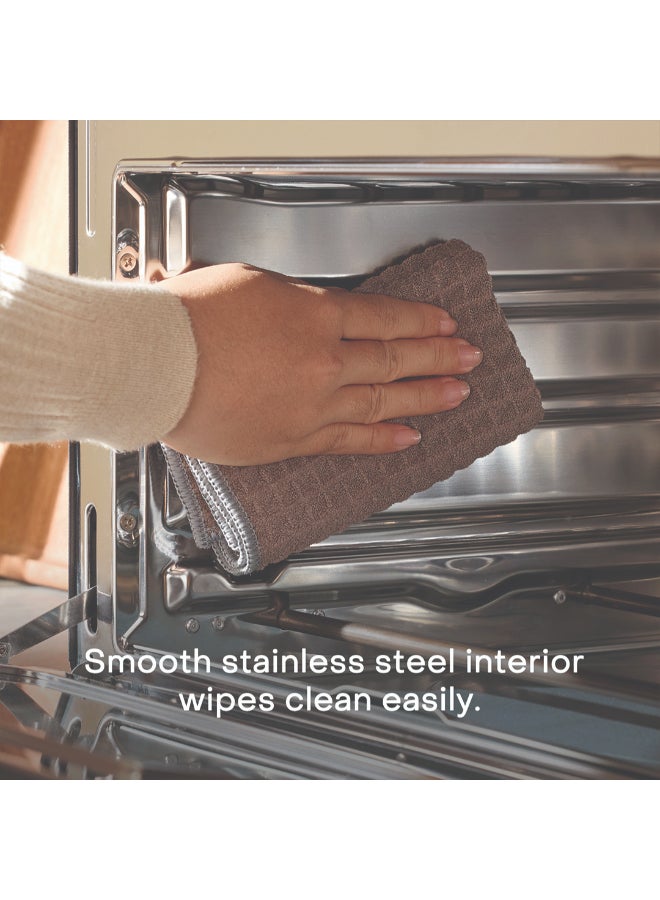 nutricook Air Fryer + Toaster Oven – 30L Stainless Steel Oven with Rotisserie, Steam-Infused Cooking, 12 Smart Programs, Dual Fan Speeds, 6 Heating Elements, Crystal-Clear Window, 2-Year Warranty 30 L 1700 W NC-AFTO330K Black - Image 4