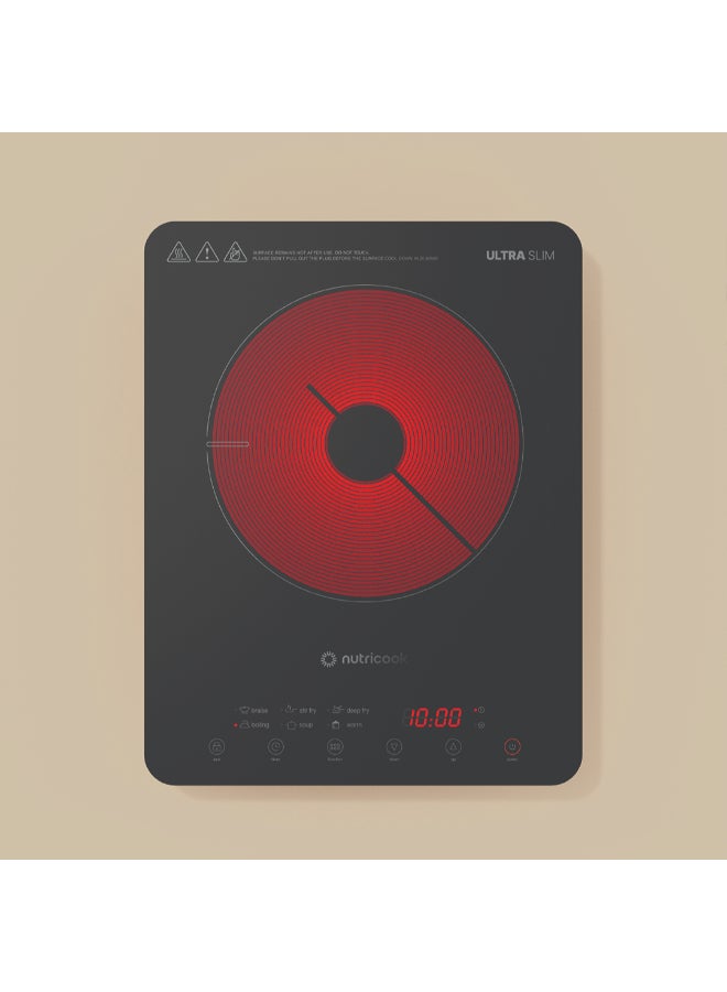 نيوتري كوك Infrared Cooker – Up to 650°C, 10 Temperature Settings, 10 Power Levels, 6 Preset Cooking Programs, Child Safety Lock, Ultra-Slim Space-Saving Design, 2-Year Warranty IFC150ME Black - Image 2