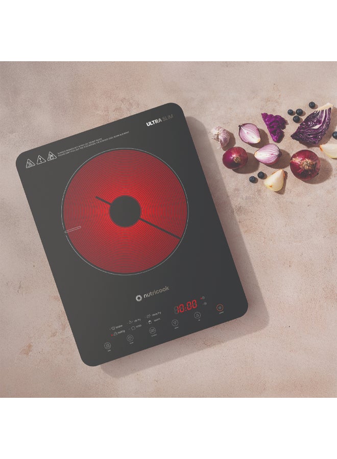 نيوتري كوك Infrared Cooker – Up to 650°C, 10 Temperature Settings, 10 Power Levels, 6 Preset Cooking Programs, Child Safety Lock, Ultra-Slim Space-Saving Design, 2-Year Warranty IFC150ME Black - Image 3