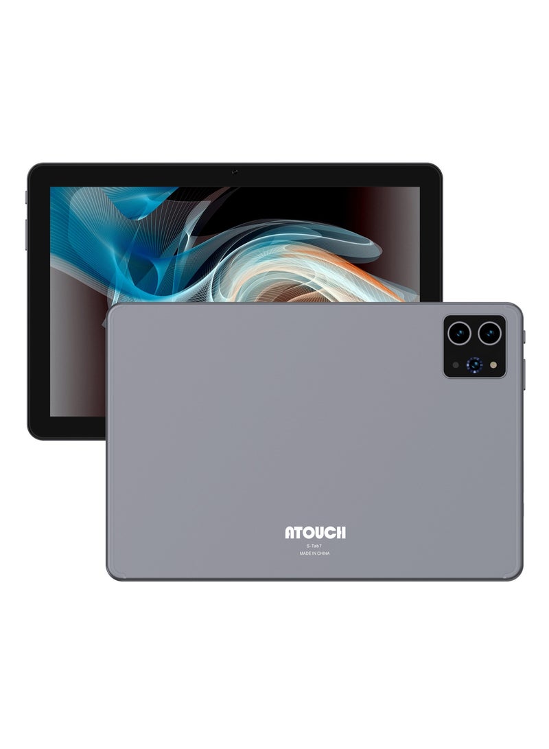 ATOUCH S-Tab7 10.1-Inch Android 14 Tablet with Keyboard & Mouse 16GB RAM 1TB ROM Dual SIM 5G WiFi Bluetooth IPS Smart Tablet PC with Stylus and Cover – Grey - Image 1