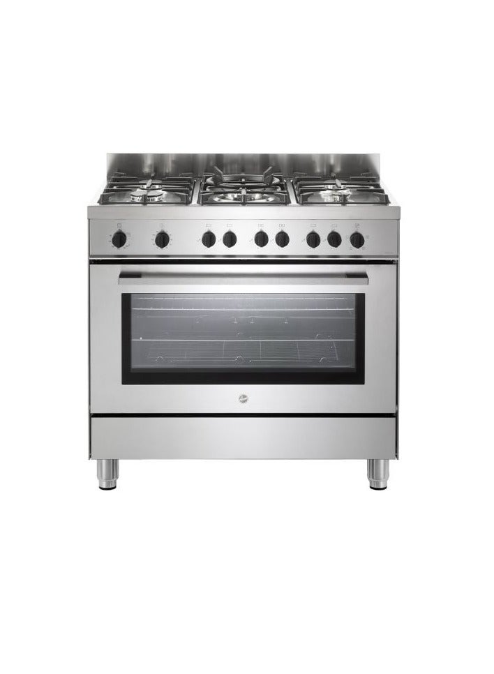 هوفر Cooker 90 x 60 - 5 Gas Burners Stainless HGG95LPGEEGY2 HGG95LPGEEGY2 silver - Image 1