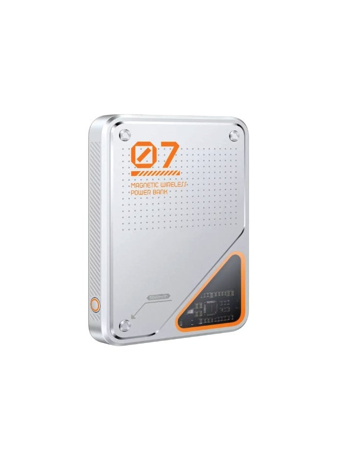 تكنو باور بانك مغناطيسي لاسلكي 5000mAh للشحن السريع – صغير وخفيف، شحن لاسلكي مغناطيسي عملي في أي مكان - Image 1
