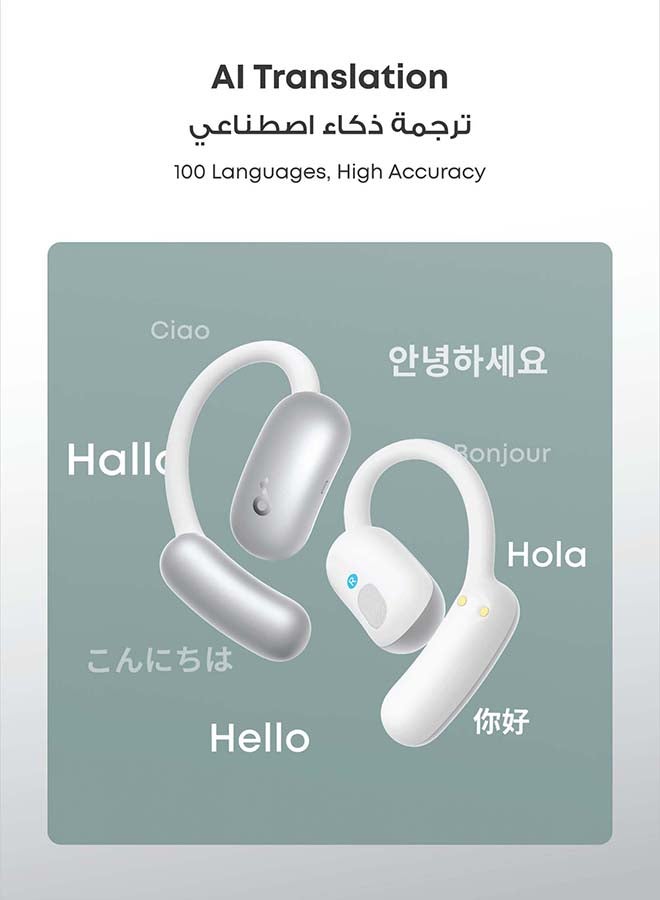 ساوند كور سماعات أذن مفتوحة AeroFit 2 AI Assistant من أنكر، تصميم مريح بدون ضغط، صوت جهير أغنى بمقدار 2x، سماعات أذن للترجمة الفورية، دقة عالية، 35 ساعة من وقت التشغيل، IP55 - Image 4