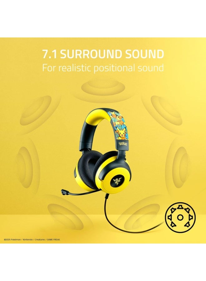 RAZER Kraken V4 X Wired Gaming Headset: 40 mm Drivers - Cardioid Mic - Memory Foam Cushions - Chroma RGB Lighting - Type C & Type A Cable - for PC, Mac, PS5, Nintendo Switch - Pokémon Edition - Image 5