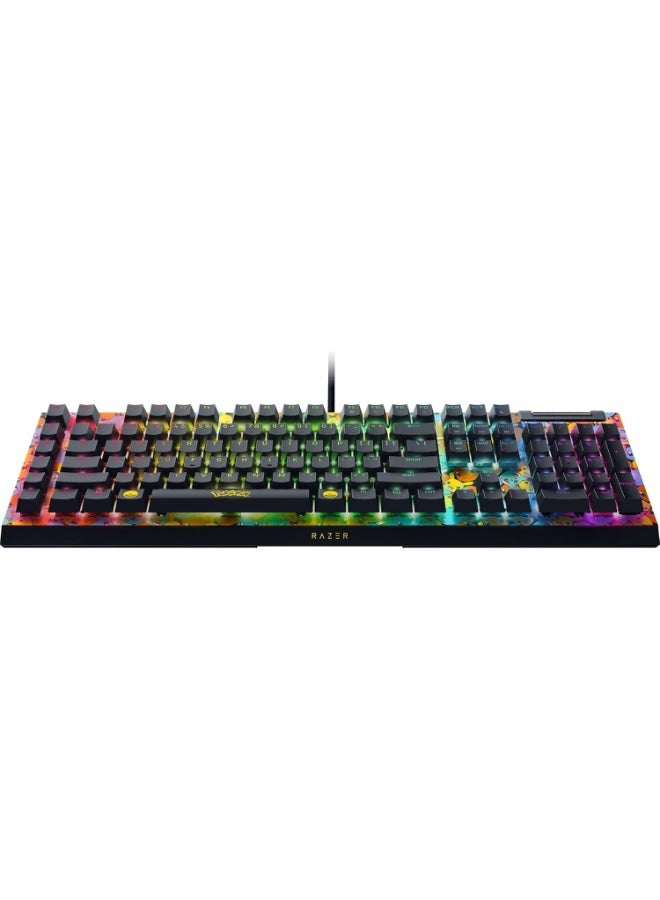 RAZER BlackWidow V4 X Mechanical Gaming Keyboard: Green Switches Tactile & Clicky - 6 Macro Keys - Chroma RGB - Doubleshot ABS Keycaps - Sound Dampening & Stabilizers - Pokémon Edition - Image 3