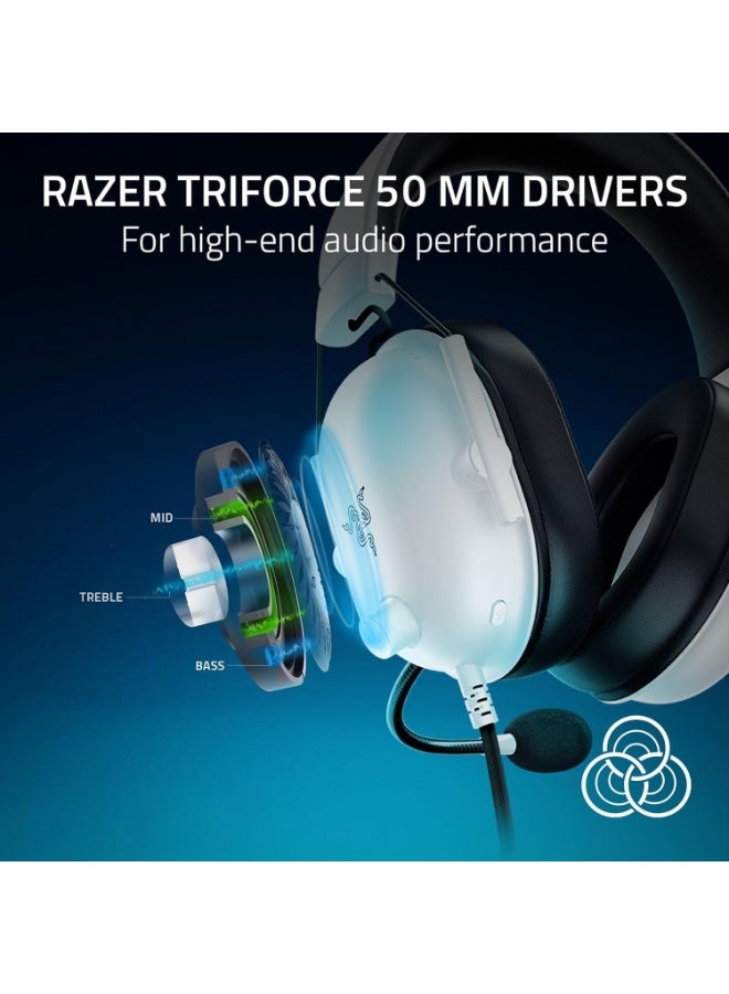 RAZER BlackShark V2 X PlayStation licensed Gaming Headset: 50mm Drivers, Cardioid Mic, Lightweight, Noise Isolating Earcups, for PS5, Xbox Series X, PC, Switch via 3.5 mm Audio Jack - White - Image 3
