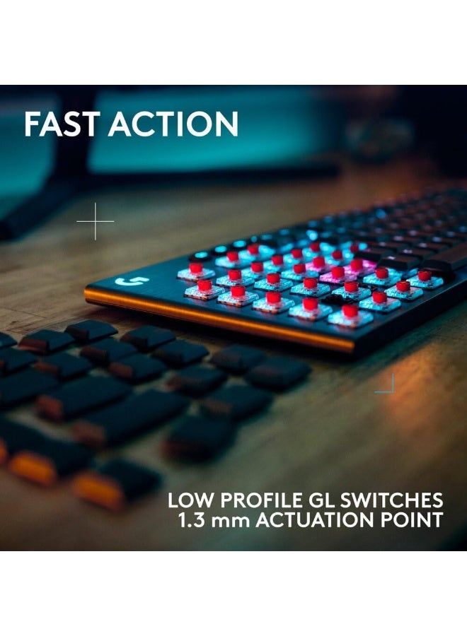 Logitech G915 X LIGHTSPEED Low-ProfileWireless Gaming Keyboard, Double-Shot PBT Keycaps,Fully Programmable Keys,RGB Backlighting, Sleek Aluminum Finishing,GL Brown Tactile Switches-PC/Mac-Black - Image 3
