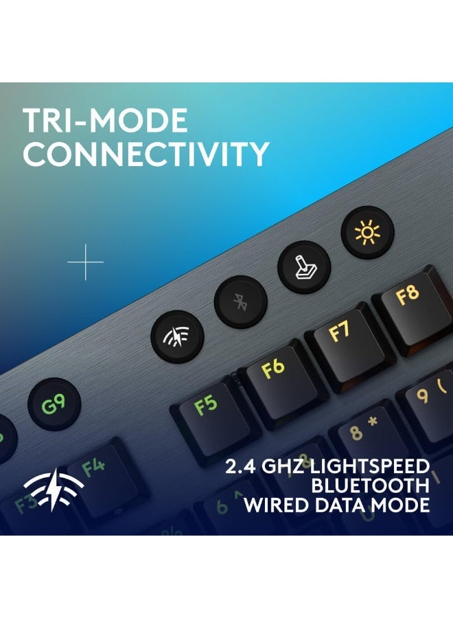 Logitech G915 X LIGHTSPEED Low-ProfileWireless Gaming Keyboard, Double-Shot PBT Keycaps,Fully Programmable Keys,RGB Backlighting, Sleek Aluminum Finishing,GL Brown Tactile Switches-PC/Mac-Black - Image 5