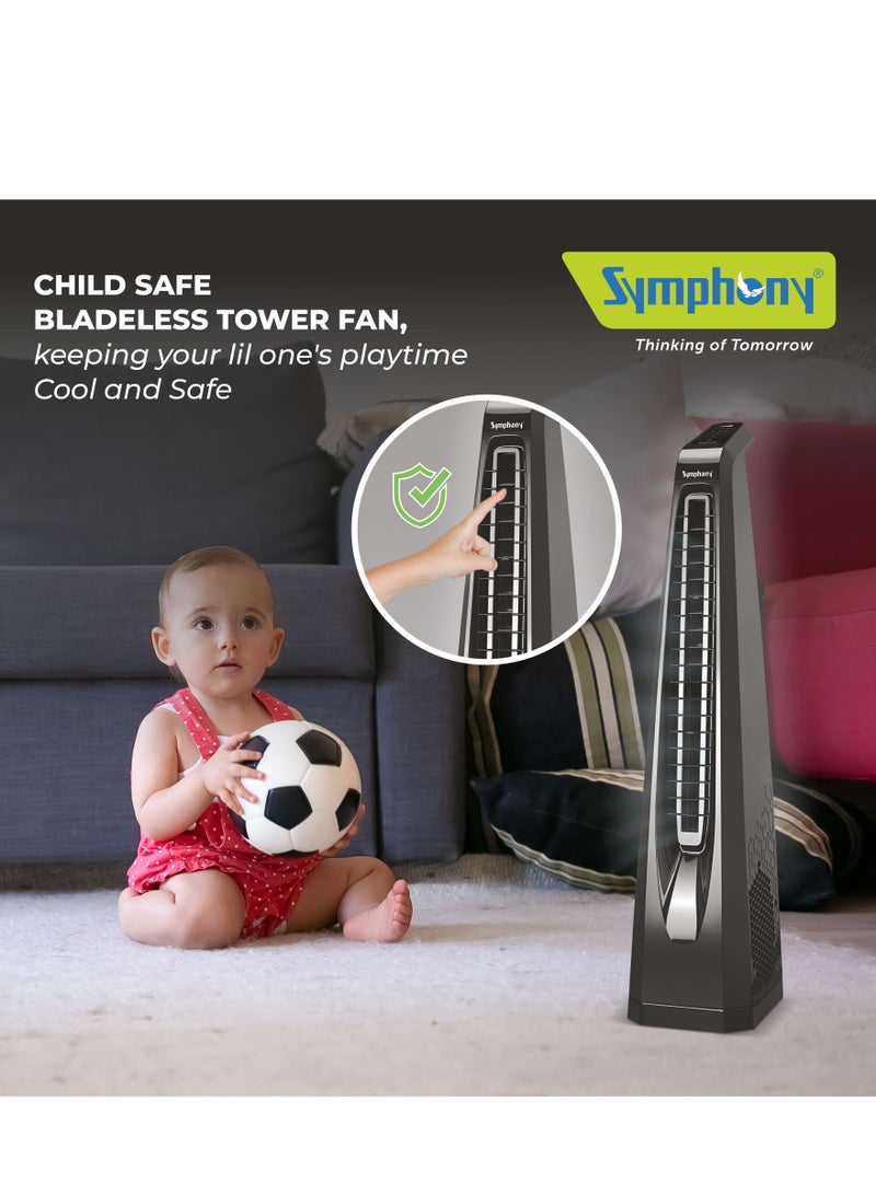Symphony Surround B - Silent Tower Fan for Home with BLDC motor - Turbo Throw - Touchscreen Control Panel with remote - Low Power Consumption AFNTF013 black - Image 3