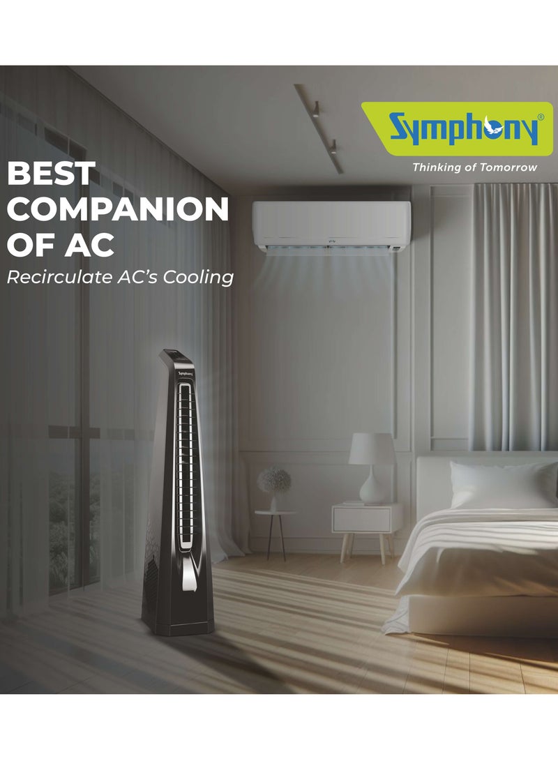 Symphony Surround B - Silent Tower Fan for Home with BLDC motor - Turbo Throw - Touchscreen Control Panel with remote - Low Power Consumption AFNTF013 black - Image 5