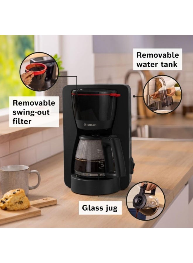 بوش MyMoment Filter Coffee Maker, Auto-Off & Drip-Stop 1.4 L 1200 W TKA2M113GB Black - Image 2