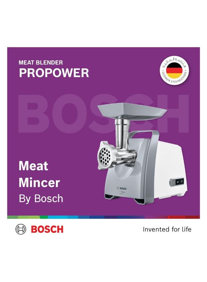 BOSCH ProPower Meat Mincer, 3kg/min Output | Fresh Mince, Fast & Easy 1800 W MFW66020GB Stainless Steel - Image 2