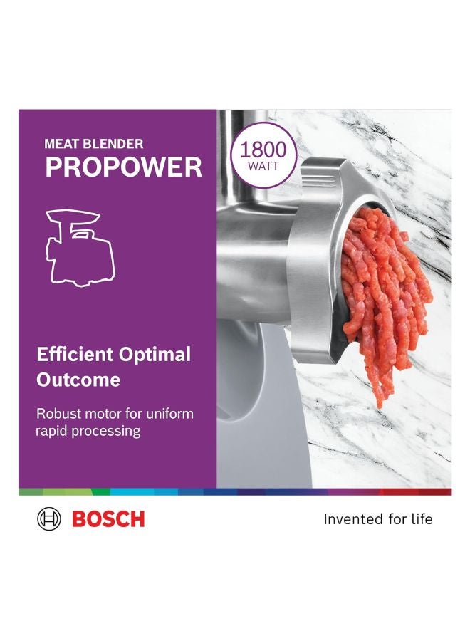 BOSCH ProPower Meat Mincer, 3kg/min Output | Fresh Mince, Fast & Easy 1800 W MFW66020GB Stainless Steel - Image 3