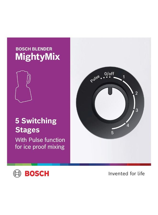 بوش SilentMixx Blender, 1.5L Glass Jug | Powerful Blending, Quietly MMB33P5BGB Grey/White - Image 5