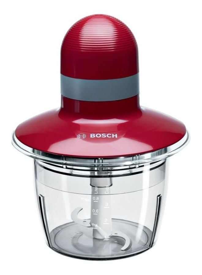 بوش Mini Chopper, 800ml Bowl, Easy Push-Down Control | Your Red Kitchen Helper 400 W MMR08R1GB Red/Clear - Image 1