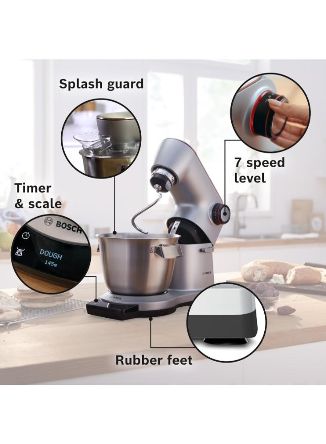 بوش OptiMUM Kitchen Machine, 1500W, 5.5L Bowl | Professional Power, Flawless Results MUM9GX5S21 Silver - Image 2