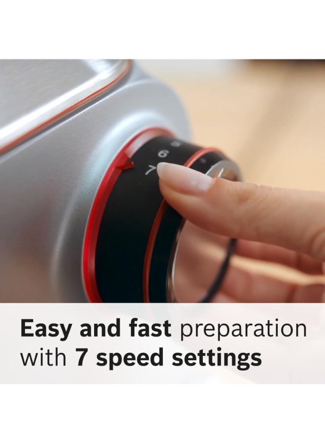 بوش OptiMUM Kitchen Machine, 1500W, 5.5L Bowl | Professional Power, Flawless Results MUM9GX5S21 Silver - Image 4