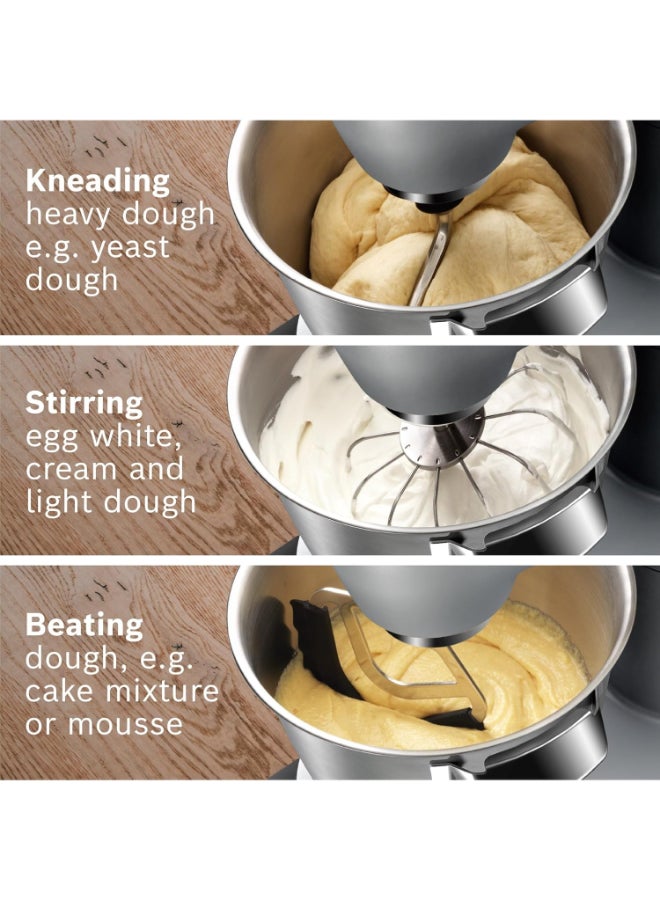 بوش OptiMUM Kitchen Machine, 1500W, 5.5L Bowl | Professional Power, Flawless Results MUM9GX5S21 Silver - Image 3