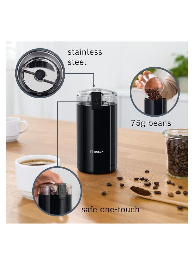 BOSCH Burr Coffee Grinder, 75g Capacity | Freshly Ground Flavour, Every Morning 180 W MKM6003NGB black - Image 3
