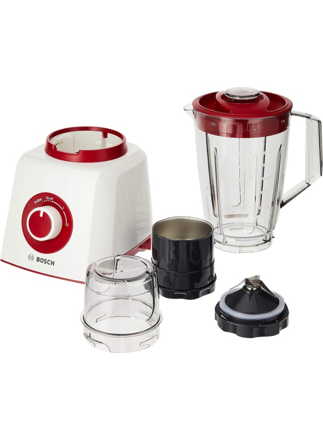 بوش VitaPower Blender, 1.5L ThermoSafe Glass Jug | Blend with Power & Style MMB12P4RGB Red/White - Image 2