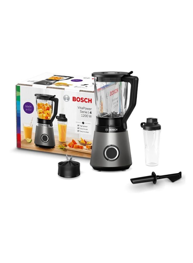 BOSCH VitaPower Blender, 1.5L Glass Jug, ToGo Bottle | High-Speed Perfection MMB6174SG silver - Image 1