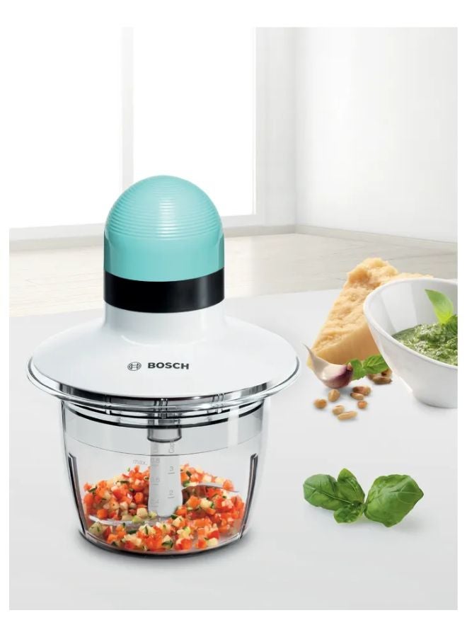 BOSCH Mini Chopper, 800ml Bowl, Universal Blade | Chop, Blend, Puree in Seconds 400 W MMR0801GB White/Greem - Image 3