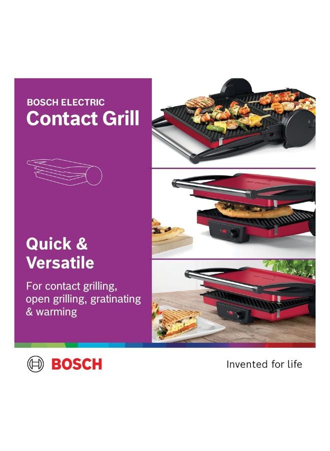 BOSCH Health Grill, 3-in-1 Contact Grill | Grill Like a Pro, Indoors 2000 W TCG4104GB Red/Black - Image 3