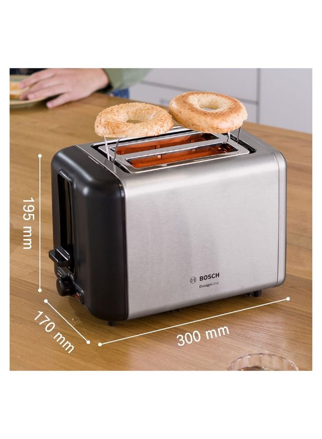 BOSCH 2-Slice Toaster, Integrated Warming Rack, Even Toasting | Perfect Toast, Every Time 970 W TAT3P420GB Silver/Black - Image 2
