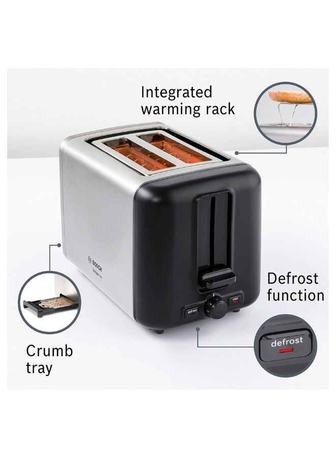 BOSCH 2-Slice Toaster, Integrated Warming Rack, Even Toasting | Perfect Toast, Every Time 970 W TAT3P420GB Silver/Black - Image 5