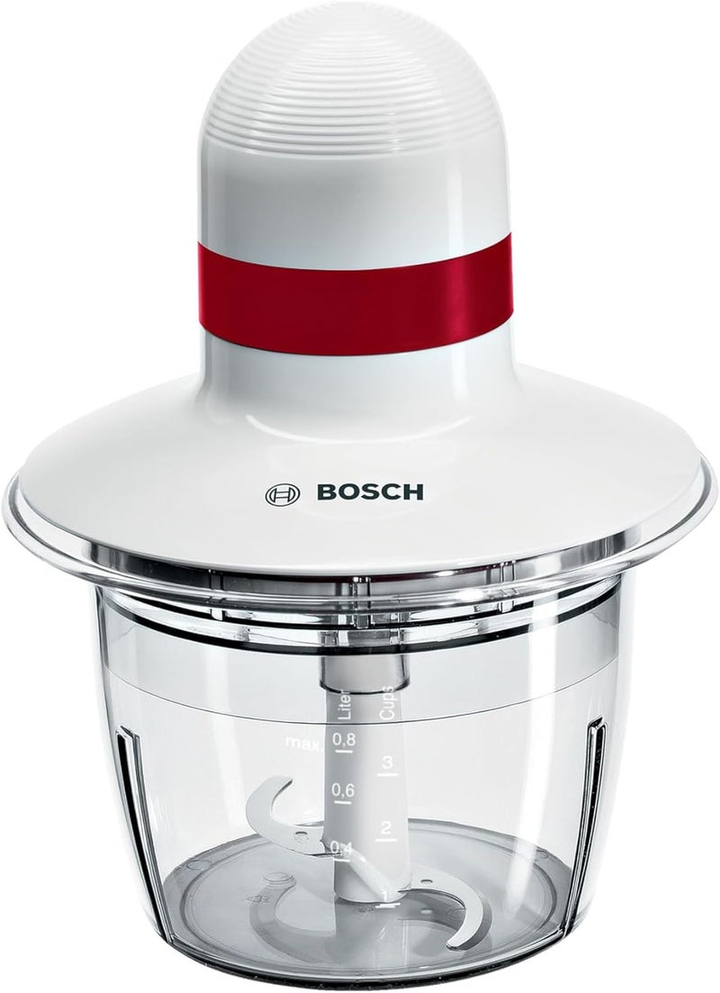 BOSCH Mini Chopper, 800ml Glass Bowl | Durable & Versatile Chopping 400 W MMRP1000GB white