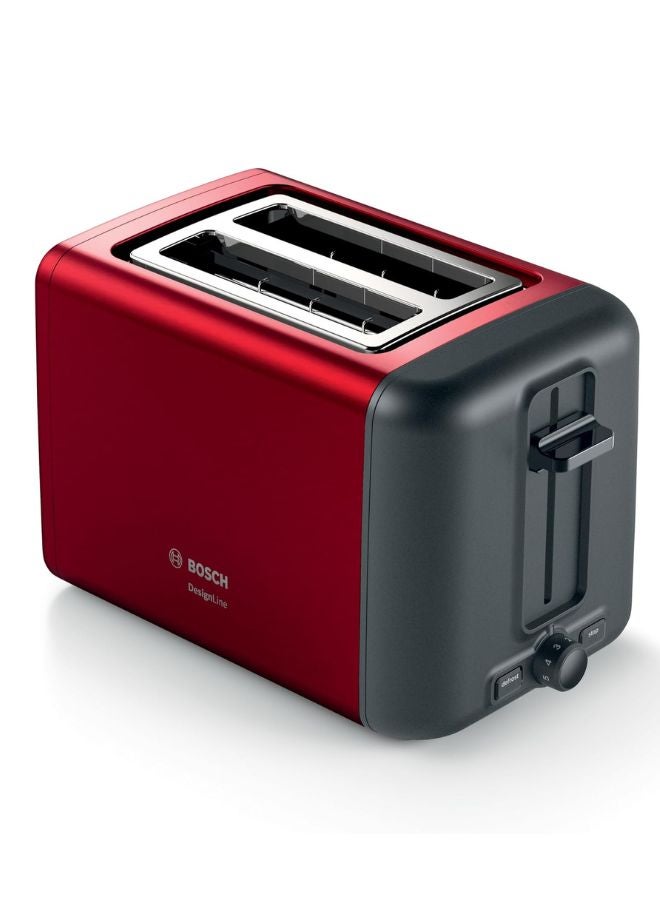 بوش 2-Slice Toaster, Warming Rack, Even Browning Control | Your Breakfast Hero 970 W TAT3P424GB Red/Black - Image 1