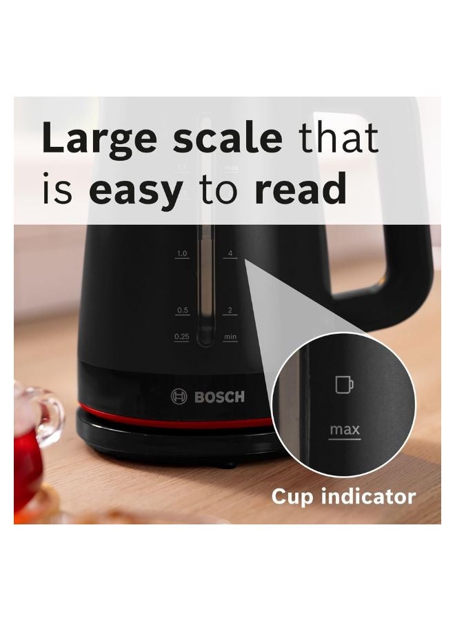 BOSCH 1.7 L Electric Kettle, 3000 W, MyMoment Triple-Safety, Rapid-Boil 1.7 L 3000 W TWK3M123GB black - Image 4