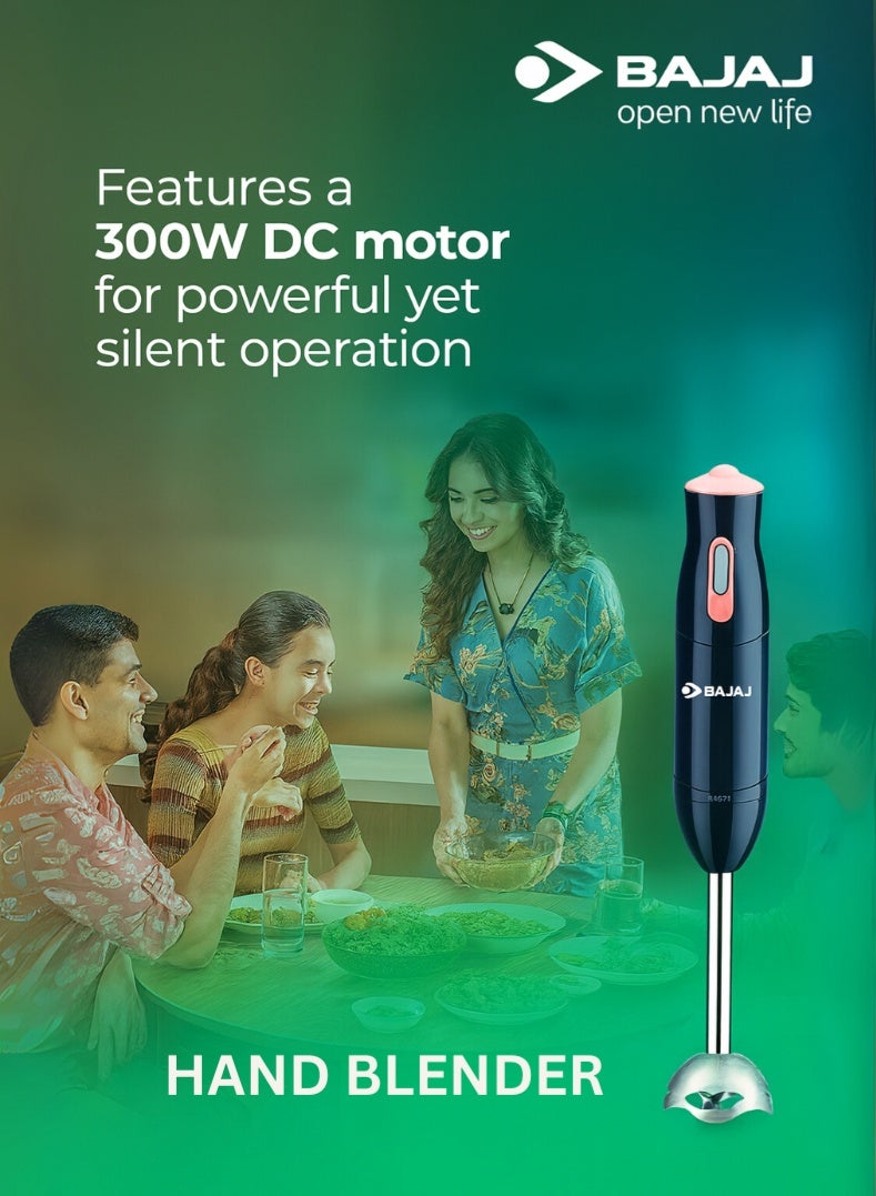 بجاج خلاط يدوي HB 21، محرك 300 واط، شفرة من الفولاذ المقاوم للصدأ، عمود قابل للفصل، مقبض سهل الإمساك – - Image 1